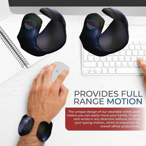 Wearable Gaming Wrist Rest for Keyboard, Mouse pad, Laptop, and PC Work or Gamer Support. (Black, S-M) in Saudi Arabia