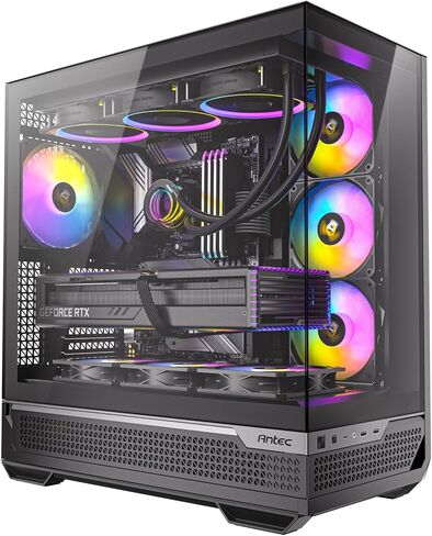 Antec C7 ARGB، دعم وحدة معالجة الرسومات RTX 40، مراوح ARGB PWM 4 × 120 مم، تبريد عمودي لوحدة معالجة الرسومات، نوع C بسرعة 10 جيجابت في الثانية، لوحات أمامية وجانبية من الزجاج المقوى غير الملحوم، دعم المبرد 360 مم، حافظة كمبيوتر E-ATX متوسطة البرج in Kuwait