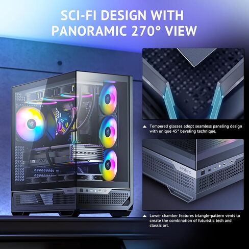 Antec C7 ARGB، دعم وحدة معالجة الرسومات RTX 40، مراوح ARGB PWM 4 × 120 مم، تبريد عمودي لوحدة معالجة الرسومات، نوع C بسرعة 10 جيجابت في الثانية، لوحات أمامية وجانبية من الزجاج المقوى غير الملحوم، دعم المبرد 360 مم، حافظة كمبيوتر E-ATX متوسطة البرج in Kuwait