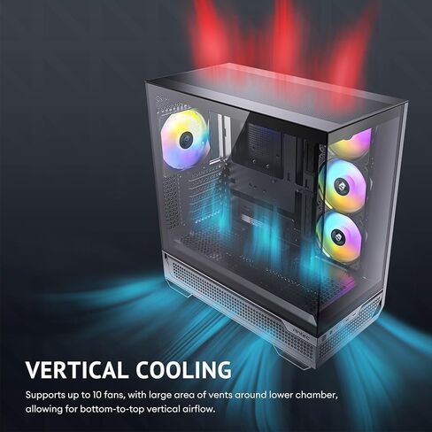 Antec C7 ARGB، دعم وحدة معالجة الرسومات RTX 40، مراوح ARGB PWM 4 × 120 مم، تبريد عمودي لوحدة معالجة الرسومات، نوع C بسرعة 10 جيجابت في الثانية، لوحات أمامية وجانبية من الزجاج المقوى غير الملحوم، دعم المبرد 360 مم، حافظة كمبيوتر E-ATX متوسطة البرج in Kuwait