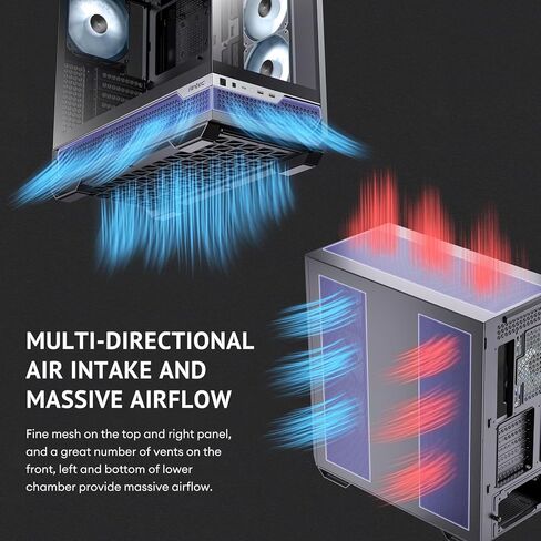 Antec C7 ARGB، دعم وحدة معالجة الرسومات RTX 40، مراوح ARGB PWM 4 × 120 مم، تبريد عمودي لوحدة معالجة الرسومات، نوع C بسرعة 10 جيجابت في الثانية، لوحات أمامية وجانبية من الزجاج المقوى غير الملحوم، دعم المبرد 360 مم، حافظة كمبيوتر E-ATX متوسطة البرج in Kuwait