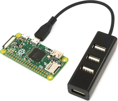 LoveRPi MicroUSB إلى USB 4 Port Black OTG Hub لـ Raspberry Pi Zero in Kuwait