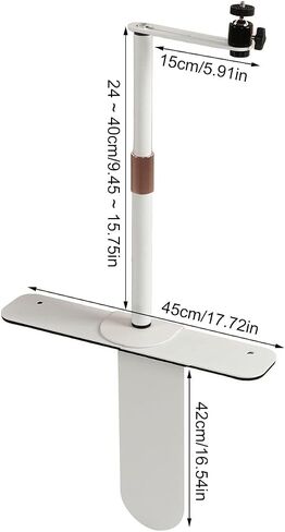 Projector Stand Plug in Projector Stand for Bedside Sofa, 360 Degree Rotatable Projector Bed Mount Sturdy Alloy Steel, 9.4 to 15.7in Adjustable Projector Bracket Holder (white) in Saudi Arabia