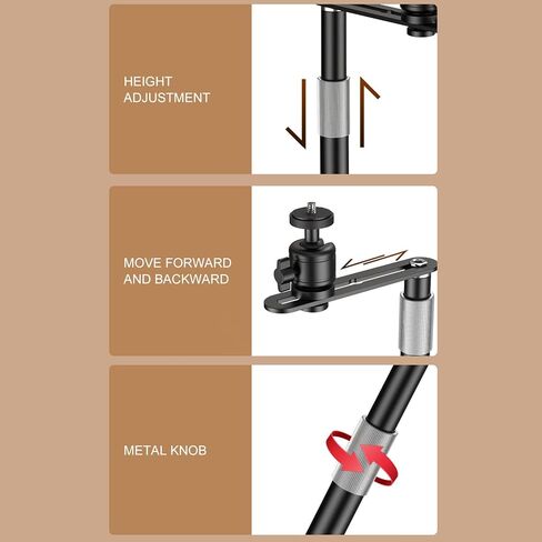 Projector Stand Plug in Projector Stand for Bedside Sofa, 360 Degree Rotatable Projector Bed Mount Sturdy Alloy Steel, 9.4 to 15.7in Adjustable Projector Bracket Holder (white) in Saudi Arabia