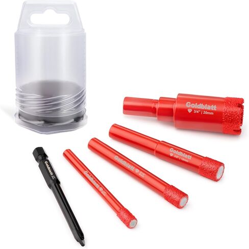 Goldblatt 10PCS 1/4" Diamond Drill Bits, 6mm Diamond Hole Saw Kit for Porcelain Tile Ceramic Concrete Granite Marble Hard Materials (not for Wood) in Saudi Arabia