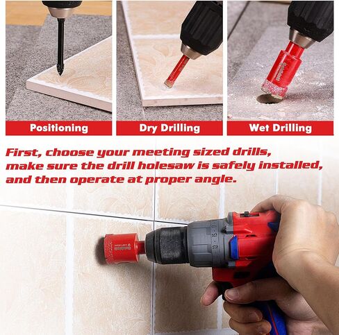 Goldblatt 10PCS 1/4" Diamond Drill Bits, 6mm Diamond Hole Saw Kit for Porcelain Tile Ceramic Concrete Granite Marble Hard Materials (not for Wood) in Saudi Arabia