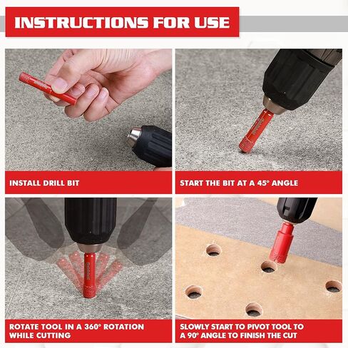 Goldblatt 10PCS 1/4" Diamond Drill Bits, 6mm Diamond Hole Saw Kit for Porcelain Tile Ceramic Concrete Granite Marble Hard Materials (not for Wood) in Saudi Arabia