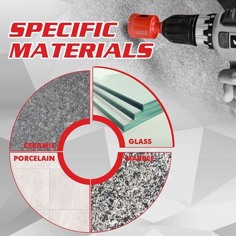 Goldblatt 10PCS 1/4" Diamond Drill Bits, 6mm Diamond Hole Saw Kit for Porcelain Tile Ceramic Concrete Granite Marble Hard Materials (not for Wood) in Saudi Arabia
