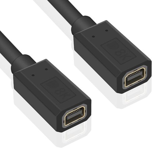Poyiccot Mini DisplayPort Female to Female Extension Cable 1ft, 8K Mini DP Extender Cord, Mini DisplayPort Extension Cable for Computer Laptop, Not for Thunderbolt in Saudi Arabia