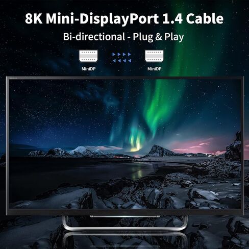 Poyiccot Mini DisplayPort Female to Female Extension Cable 1ft, 8K Mini DP Extender Cord, Mini DisplayPort Extension Cable for Computer Laptop, Not for Thunderbolt in Saudi Arabia