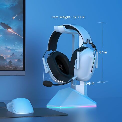2.4GHz Wireless Gaming Headset for PS5, PC, PS4, Switch, Bluetooth 5.3 Gaming Headphones with Microphone Noise Canceling, Bass Sound, ONLY 3.5MM Wired for Xbox Series, 40H Battery (White) in Saudi Arabia