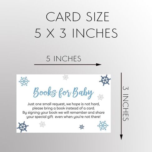 The Invite Lady Winter أحضر كتابًا لاستحمام الطفل، بطاقات طلب كتاب، مكتبة الأطفال الذكية، ندفة الثلج الصغيرة، الأزرق، الفضي، الرمادي، الرمادي (25 قطعة) in Kuwait