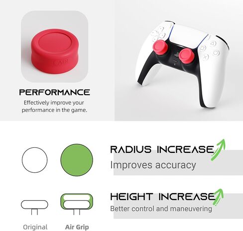 عبوتان من موسعات مقابض الإبهام المصنوعة من السيليكون المضادة للانزلاق، متوافقة مع أجهزة بلاي ستيشن 4 (PS4)، وحدة تحكم بلاي ستيشن 5 (PS5)، غطاء عصا تحكم تناظري مريح وغطاء عصا تحكم مخصص، أحمر in Kuwait