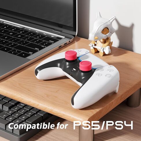 عبوتان من موسعات مقابض الإبهام المصنوعة من السيليكون المضادة للانزلاق، متوافقة مع أجهزة بلاي ستيشن 4 (PS4)، وحدة تحكم بلاي ستيشن 5 (PS5)، غطاء عصا تحكم تناظري مريح وغطاء عصا تحكم مخصص، أحمر in Kuwait