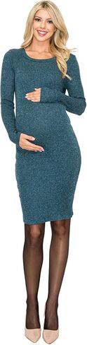 My Bump Women's Casual Comfortable Maternity Pregnancy Long Sleeve Ribbed Dress (Made in USA) in Kuwait