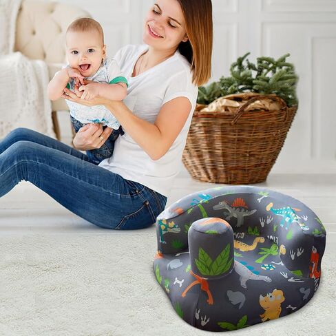 Inflatable Seat for Babies 3 Months and Up with Removable Cover,Built in Air Pump Baby Support Seat for Sitting Up (Dinosaur) in Saudi Arabia