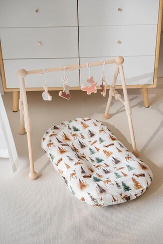 أغطية كراسي الأطفال القطنية من Little Jump، عبوتان، أغطية ناعمة قابلة للإزالة لكراسي الأطفال حديثي الولادة، للفتيات والأولاد، مربعات القهوة (عزيزي والدب) in Kuwait