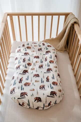 أغطية كراسي الأطفال القطنية من Little Jump، عبوتان، أغطية ناعمة قابلة للإزالة لكراسي الأطفال حديثي الولادة، للفتيات والأولاد، مربعات القهوة (عزيزي والدب) in Kuwait