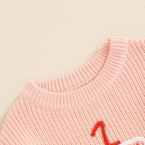 Unisex Newborn Baby Birthday Knit Sweater Cake Embroidery Long Sleeve Crewneck Sweater Cute Fall Winter Outfit in Saudi Arabia