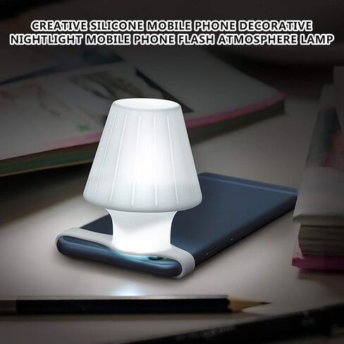 White Silicone Mobile Phone Lampshade | Novelty Bookmark Silicone Mini Mobile Night Light,Flexible Silica Gel Cute Gadget Use Mobile Phone Flash Diffuser Cell Phone Basic Cases in Saudi Arabia