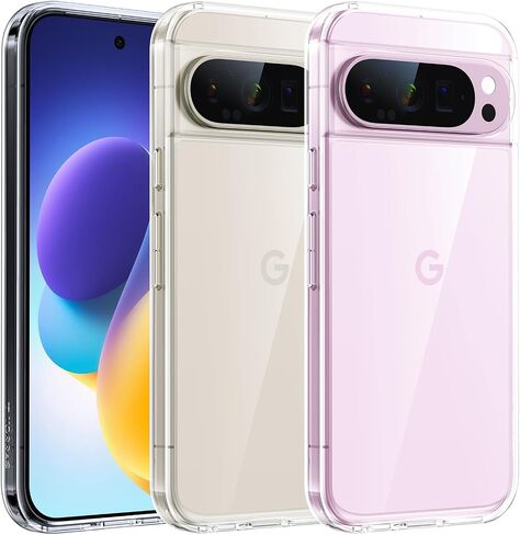 TORRAS Shockproof for Google Pixel 9 Pro XL Case [16Ft Military Grade Drop Tested] Translucent Slim Protective Anti-Scratch Anti-Fingerprint Phone Case for Pixel 9 Pro XL, Black in Saudi Arabia