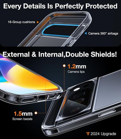 TORRAS Shockproof for Google Pixel 9 Pro XL Case [16Ft Military Grade Drop Tested] Translucent Slim Protective Anti-Scratch Anti-Fingerprint Phone Case for Pixel 9 Pro XL, Black in Saudi Arabia