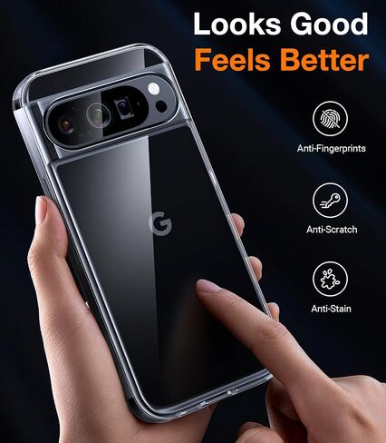 TORRAS Shockproof for Google Pixel 9 Pro XL Case [16Ft Military Grade Drop Tested] Translucent Slim Protective Anti-Scratch Anti-Fingerprint Phone Case for Pixel 9 Pro XL, Black in Saudi Arabia