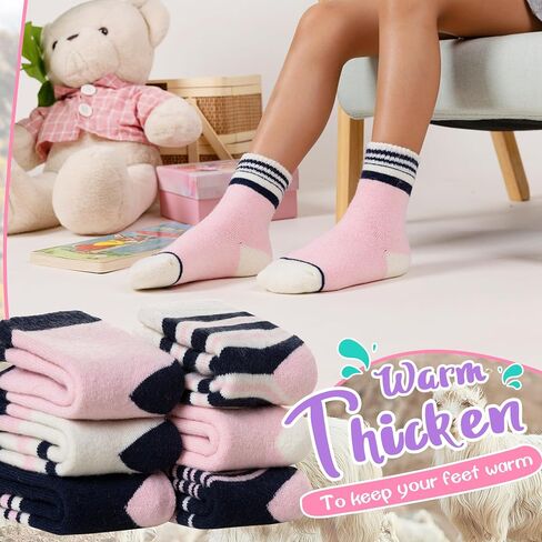 Eyean Kids ميرينو جوارب من الصوف. بنين بنات الحرارية الشتاء المشي لمسافات طويلة الدافئة سميكة التمهيد دافئ طفل طاقم الجوارب 6 أزواج in Saudi Arabia