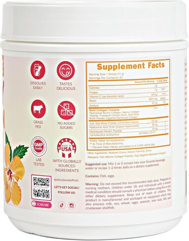 Beauty Collagen-Berry Mix Flavored-Ultimate Beauty Blend with 5 Types of Collagen, Sea Moss, Biotin, Keratin, Hyaluronic Acid, Vitamin C and Probiotics-All Natural, Made in USA -45 Servings in Saudi Arabia