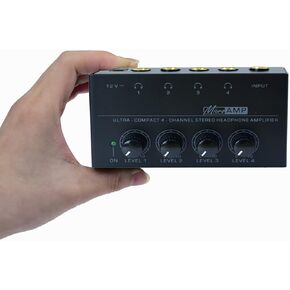 Stereo Input TRS Jack 1/4" in Splitter 4X Micro amp 1 in 8 Out 1/4 inch Headphone Amplifier 8 Channel Audio BOX (H800)