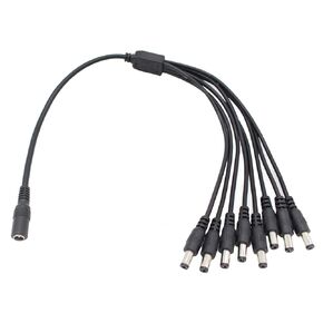 DC Power Splitter Cable, Pure Copper DC 1 Female to 8 Male 5.5mm x 2.1mm Cable, Support 12V 5A for CCTV Security Cameras, Router, LED Light Strip and More
