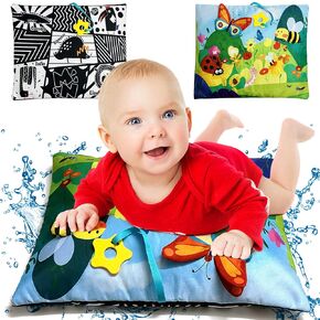 Baby Essentials Must Have Tummy Time Water Mat, Double Sided Newborn Toys and Removable Inner Water Mat Baby Toys Gifts for Boy Girls 0-3 3-6 6-12 Months Old