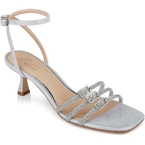 Jewel Badgley Mischka Tesslynn Open Toe Kitten Heels with Ankle Strap in Saudi Arabia