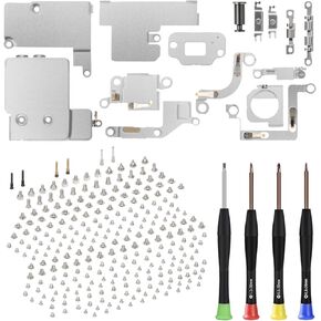 for iPhone 13 Mini Complete Internal Screws and Bracket Replacement for iPhone 13mini Cover Parts Full Screw Small Inner Metal Plate Set with Screwdrivers Fix Repair Tool Kit