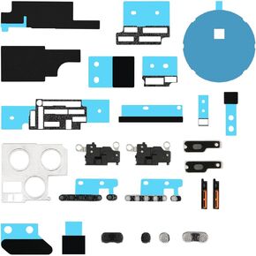 for iPhone 12 Pro Complete Replacement Set Bottom Loudspeaker AntiDust Replace Mesh Mic Camera Bracket Net with Repair Motherboard Sticker kit