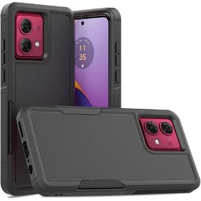 لهاتف Moto G84، حافظة هاتف TPU+PC 2 في 1 مضادة للسقوط، مقاومة للاهتراء، حماية شاملة، لاستخدام هاتف Moto G84. (أسود)