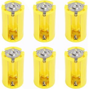 6 قطعة 3 AA إلى 1 D محولات البطارية حامل 1.5 فولت صندوق إخراج AA إلى D محول البطارية (أصفر) in Kuwait