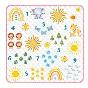 Boho Baby Playpen Mat, Baby Play Mats for Floor, Soft Padding Playpen Mat for Babies and Infants Toddlers, Foldable and Machine Washable, Tummy Time Mat for Home or Travel Baby Essentials Gift
