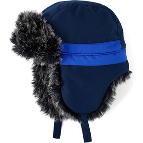 The Children's Place unisex baby Winter Trapper Kids Hat With Earflaps, Chin Strap and Faux Trim