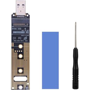 M.2 to USB Adapter, 10 Gbps Converter Reader M Key Compatible with M.2 NVMe/SATA(NGFF) SSD Based M Key and B+M Key Support 2242 2260 2280 Size SSD