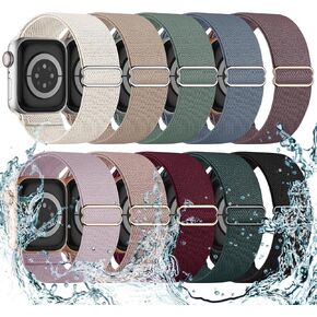 10 Pack Stretchy Bands Compatible with Apple Watch Band 40mm 38mm 41mm 42mm 44mm 45mm 46mm 49mm Women Men, Water-Resistant Solo Loop Elastic Sport Straps for iWatch Series 10 9 8 7 6 5 4 3 SE Ultra