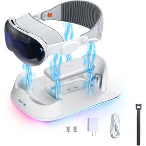 قاعدة شحن لجهاز Apple Vision Pro - شحن مغناطيسي لحامل شاحن بطارية Vision Pro، مصمم لجهاز Apple Vision Pro - تجربة غامرة مع تقنية AR المتقدمة