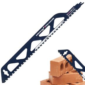 Reciprocating Saw Blade Alloy Steel Brick Concrete Cutting Recip Sabre Saw Blade Universal Cutting Saw Blade Demolition Saw Blade Masonry Cutting Blade for Cement Composite Panels Bricks (12inch)