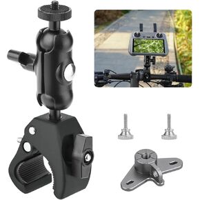 Bike Holder Mount Adapter for DJI RC 2/ RC Controller,360° Dual Ball Head Motorcycle Handlebar Holder Clamp for DJI Mini 4 Pro/Mini 3 Pro/Air 3/Mavic 3 Pro Smart Remote Controller