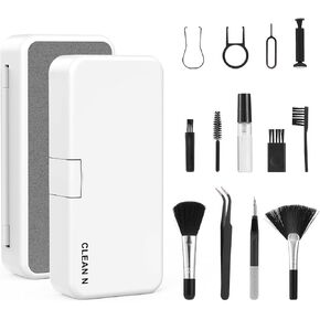 AMIR Laptop Phone Screen Cleaner Kit 18 in 1 Multifunctional Keyboard Cleaner Kit for Electronic Devices, Keyboard Cleaning Brush, Headphones Cleaner Kit for AirPods, Earbuds, Camera