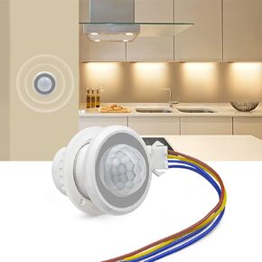 HANNAHONG Mini PIR Motion Sensor Switch,AC110-220V, Smart Human Body Activated Detection,Time Delay Adjustable, Infrared Induction Detector for Wall LED Light, Strip,Ceiling Lamp Switch
