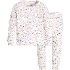 moimoln Flower Soft Cotton Modal Baby Toddler Girls Snug fit Pjs Daily Long Sleepwear Floral 4T