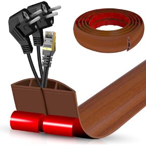 Floor Cord Cover Cable Cavity 0.8"x0.37" Self Adhesive Cord Hider Floor 10FT Low Profile Floor Cable Management Wire Cover Floor Electric Cord Covers for Offices, Gym, Exhibitions（White）