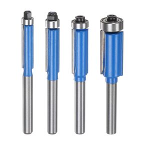 HARFINGTON Flush Trim Router Bit 6mm Shank 1/4" 1/2" 5/16" 3/8" Dia Top Bearing Flush Straight Cut Trimming Router Bits Carbide for Particle Board Plywood MDF, Blue