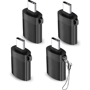 USB C to USB Adapter 4 Pack,USBC Male to USB A 3.0 Female OTG Adapter, Type C Thunderbolt 4 Converter OITYEUF for iPhone 15 Pro Max Plus,MacBook Pro Air2024,Samsung S24 S23 S22 S21 Galaxy,iPad (Black)